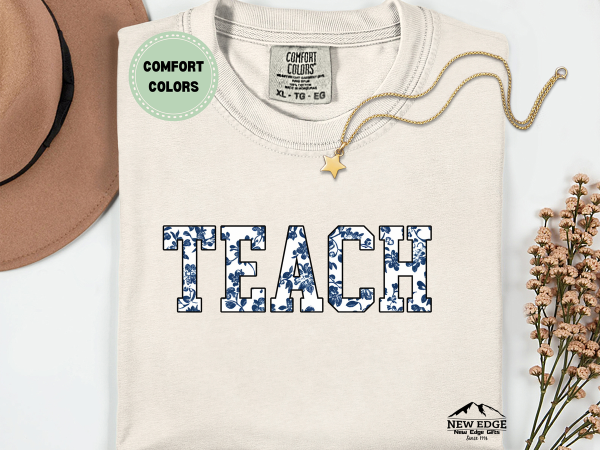 Comfort Colors Floral “Teach” T-Shirt | Cute Teacher Graphic Tee | Teacher Appreciation Gift Shirt