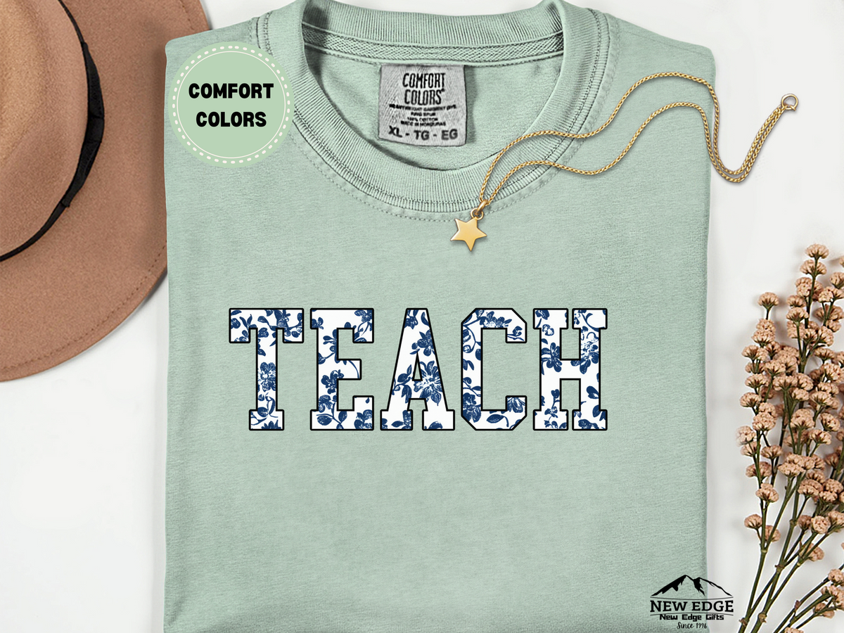 Comfort Colors Floral “Teach” T-Shirt | Cute Teacher Graphic Tee | Teacher Appreciation Gift Shirt
