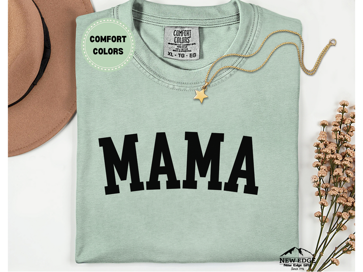Comfort Colors MAMA T-Shirt – Minimalist Black Text Graphic Tee, Casual Mom Shirt