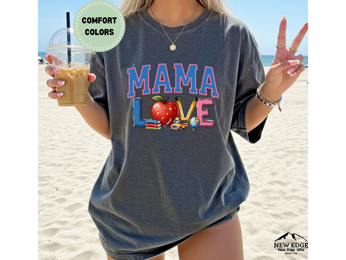 Comfort Colors MAMA Love T-Shirt – Cute Mom Graphic Tee, Motherhood Gift Top