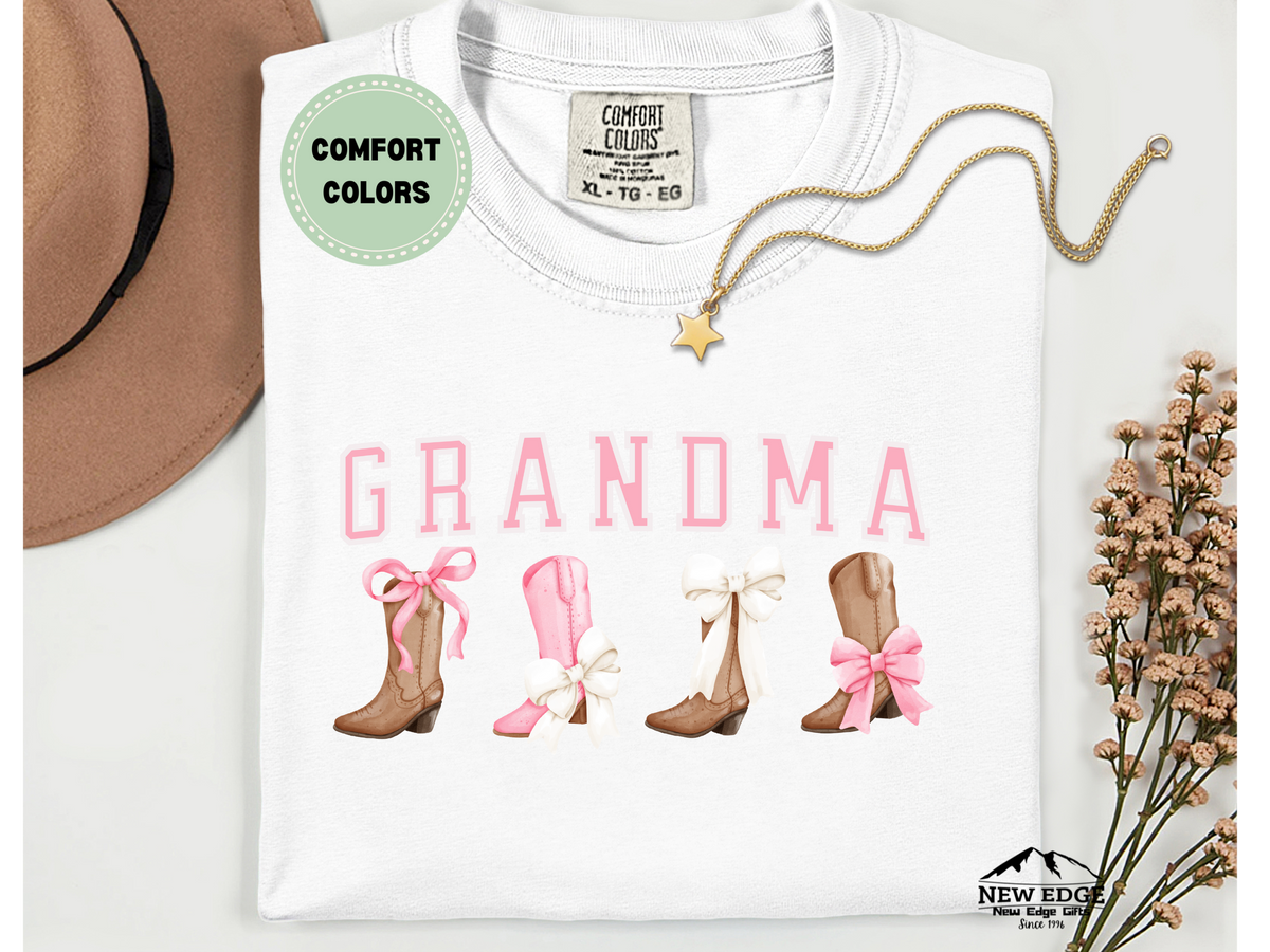 Comfort Colors GRANDMA T-Shirt – Boots and Bows Graphic Tee, Cute Western Grandma Shirt