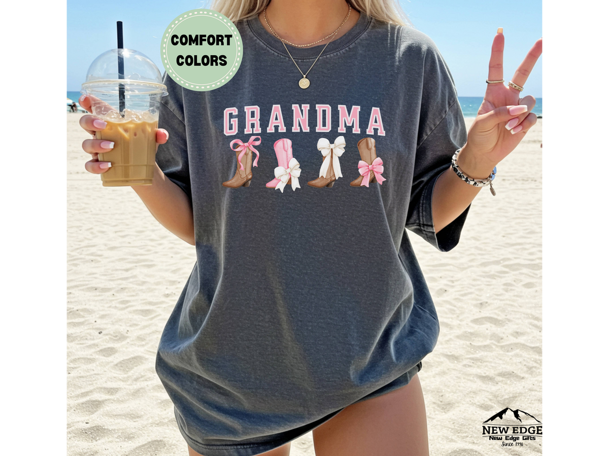 Comfort Colors GRANDMA T-Shirt – Boots and Bows Graphic Tee, Cute Western Grandma Shirt