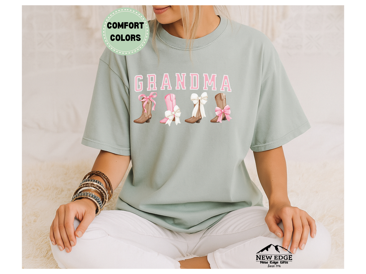 Comfort Colors GRANDMA T-Shirt – Boots and Bows Graphic Tee, Cute Western Grandma Shirt