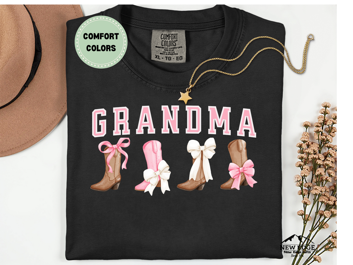 Comfort Colors GRANDMA T-Shirt – Boots and Bows Graphic Tee, Cute Western Grandma Shirt