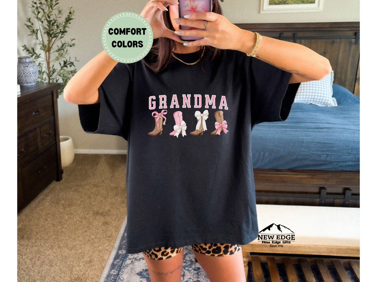 Comfort Colors GRANDMA T-Shirt – Boots and Bows Graphic Tee, Cute Western Grandma Shirt
