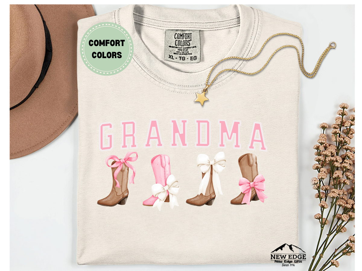 Comfort Colors GRANDMA T-Shirt – Boots and Bows Graphic Tee, Cute Western Grandma Shirt