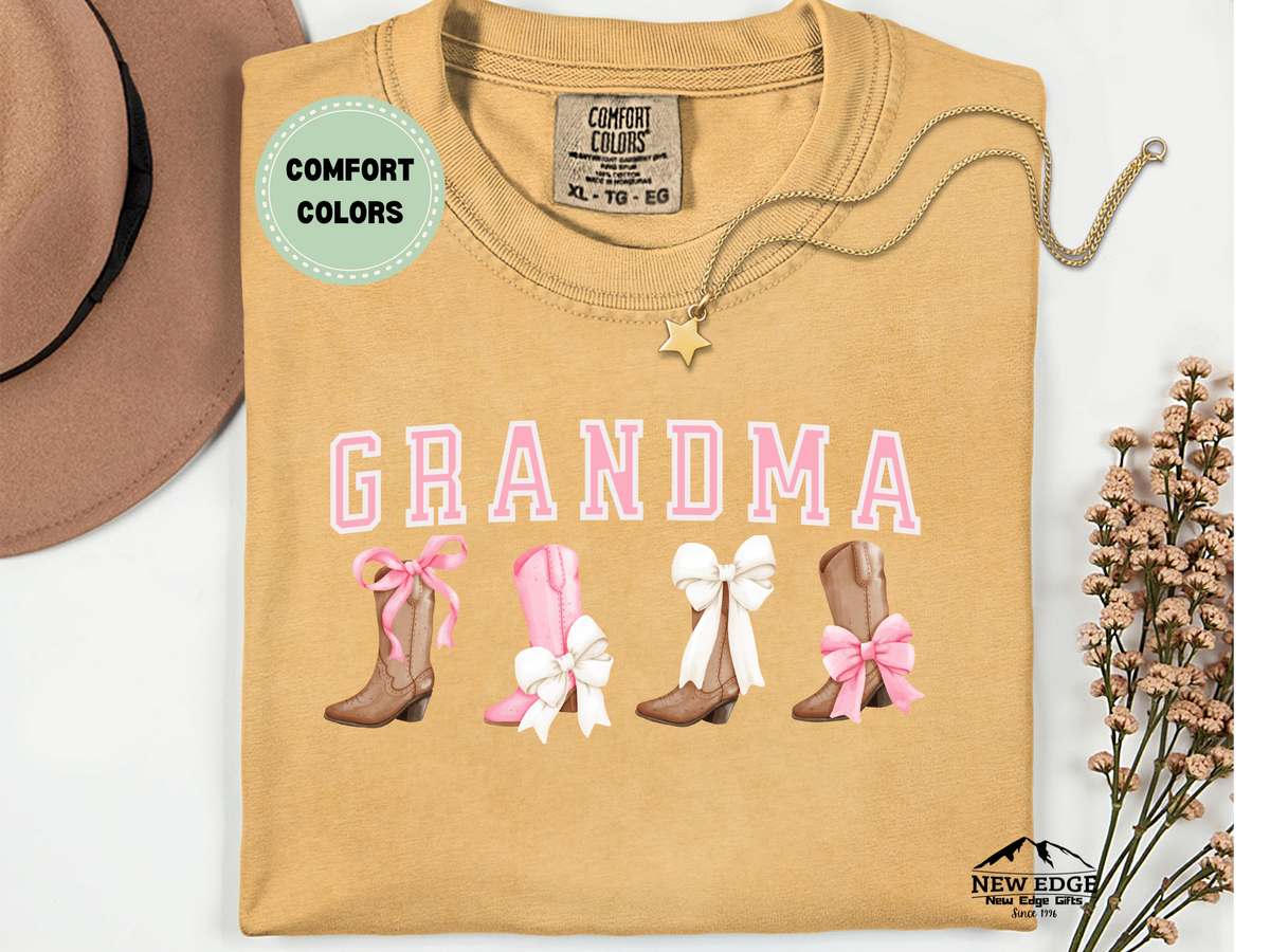 Comfort Colors GRANDMA T-Shirt – Boots and Bows Graphic Tee, Cute Western Grandma Shirt