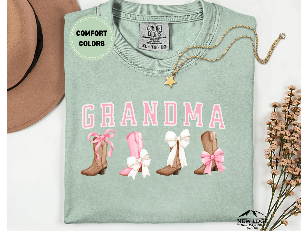 Comfort Colors GRANDMA T-Shirt – Boots and Bows Graphic Tee, Cute Western Grandma Shirt