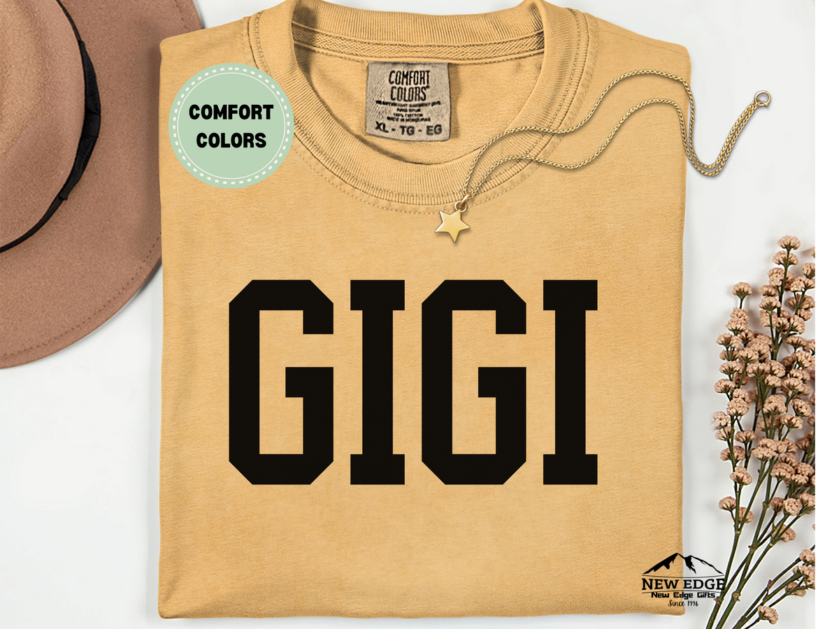 Comfort Colors GIGI T-Shirt | Classic Black Text Graphic Tee for Gigi
