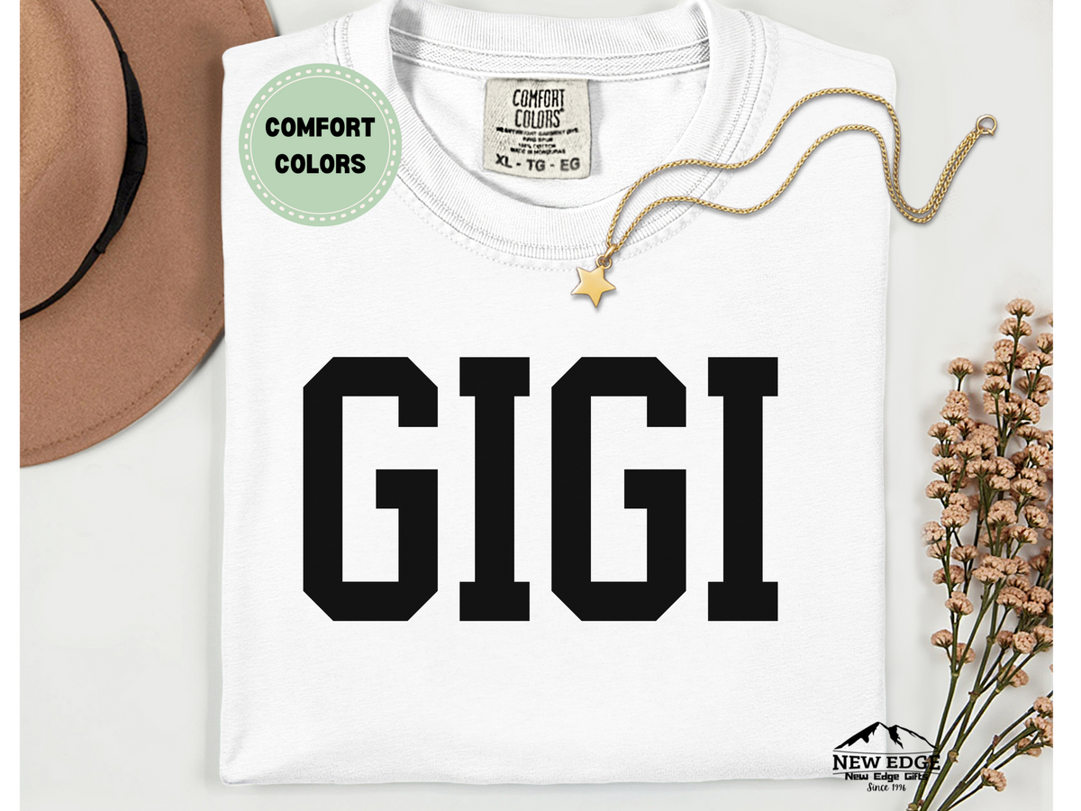 Comfort Colors GIGI T-Shirt | Classic Black Text Graphic Tee for Gigi