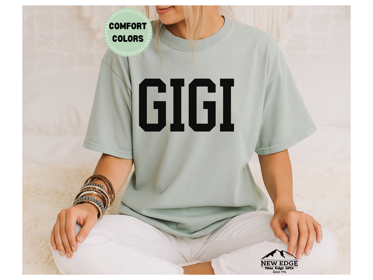 Comfort Colors GIGI T-Shirt | Classic Black Text Graphic Tee for Gigi