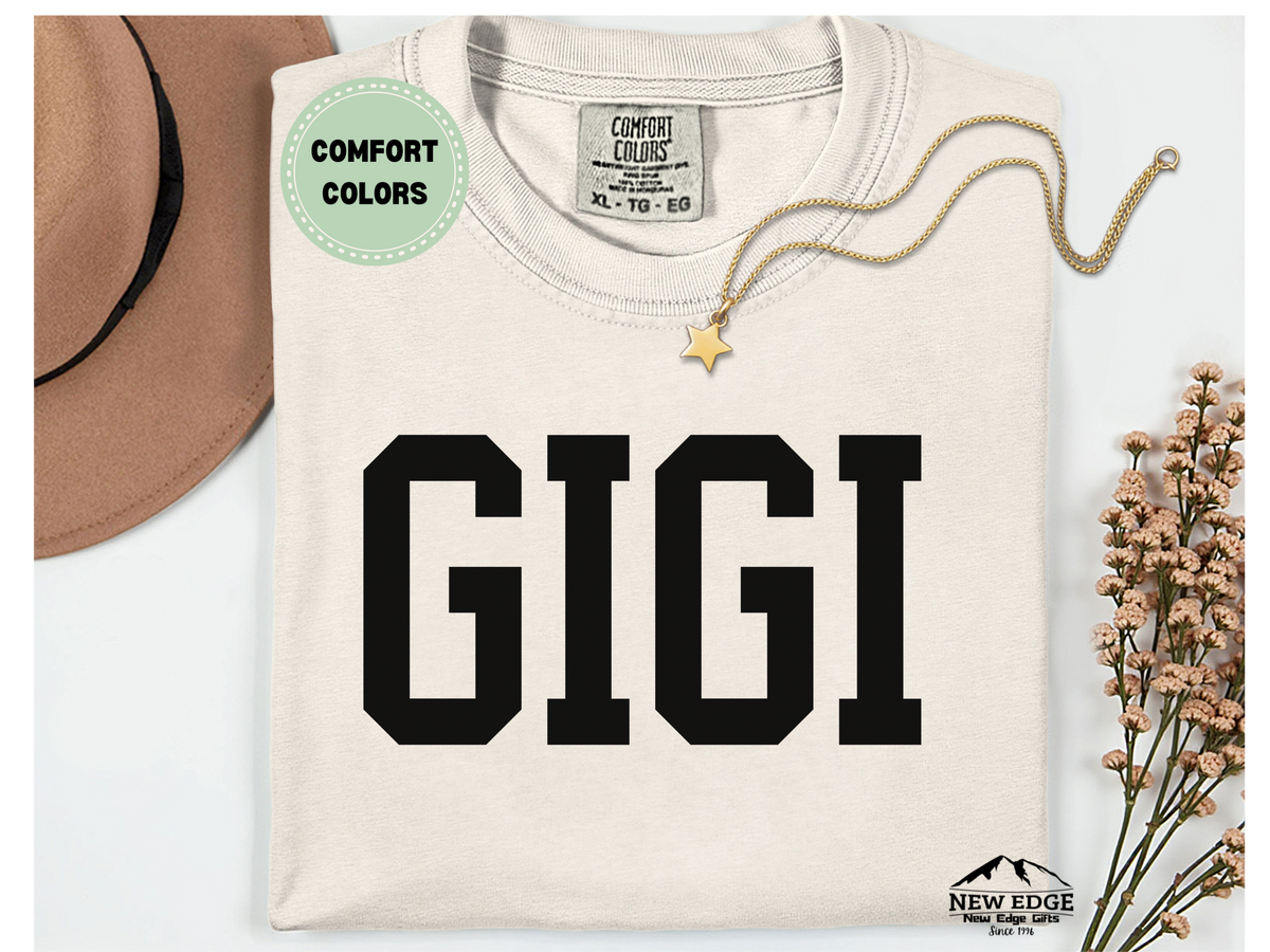 Comfort Colors GIGI T-Shirt | Classic Black Text Graphic Tee for Gigi