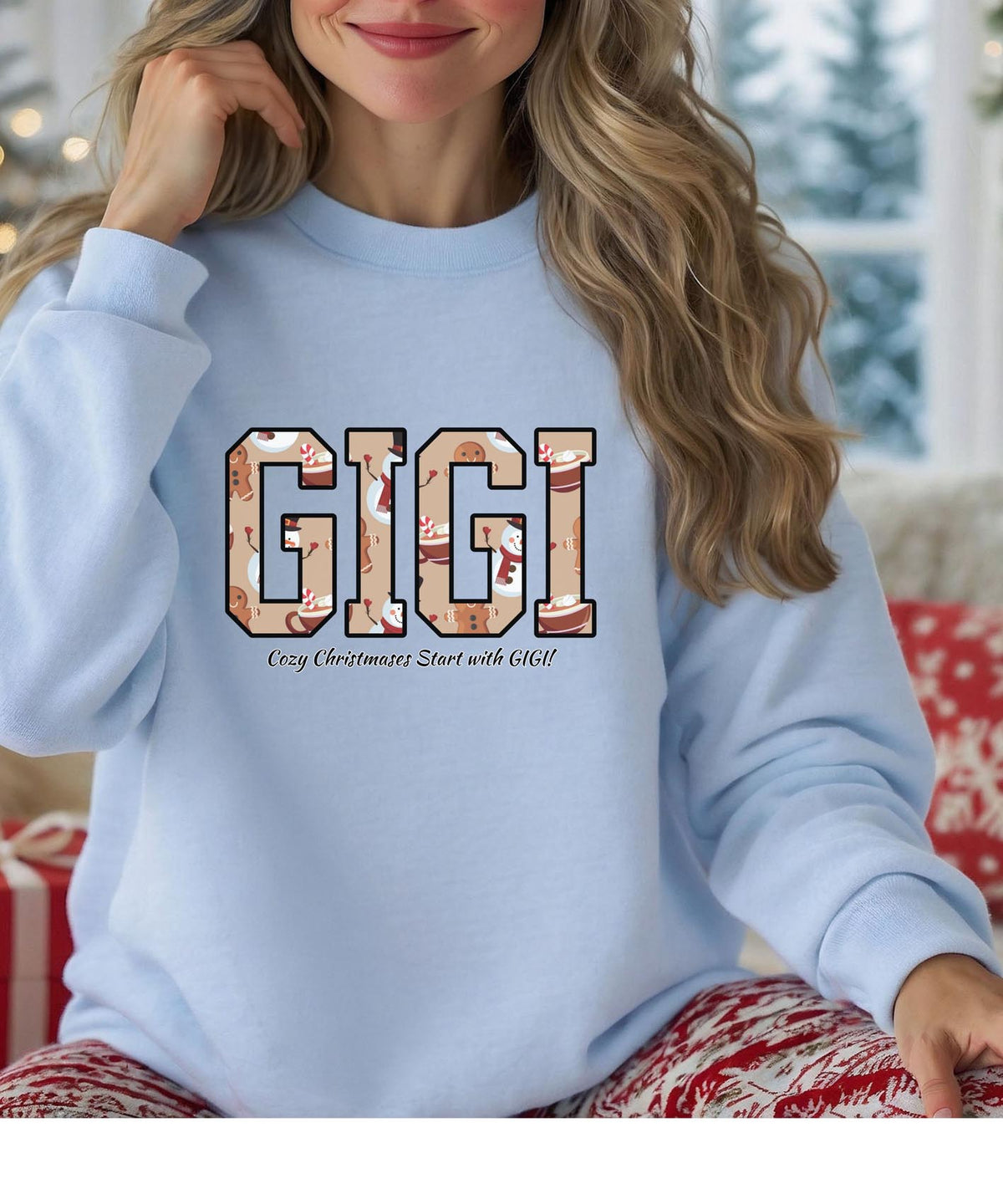 Gigi Christmas Sweatshirt with Slogan | “Cozy Christmas Starts with Gigi” Holiday Crewneck | Festive Grandma Pullover