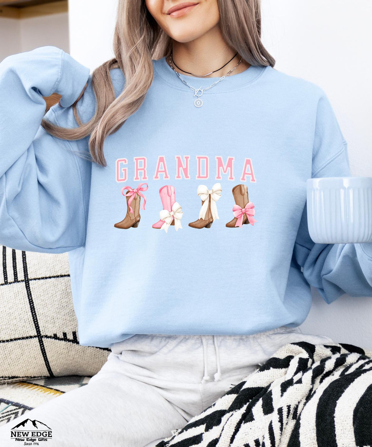 Grandma Christmas Sweatshirt with Bow | Cozy Holiday Crewneck for Grandmas | Festive Seasonal Pullover