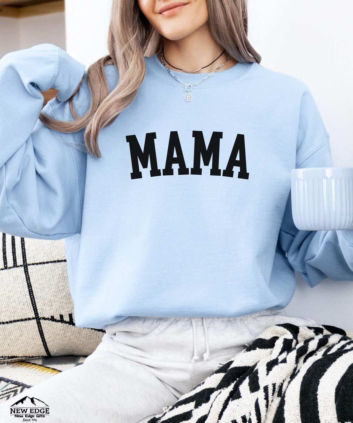 Mama Black Text Sweatshirt | Minimalist Mom Crewneck | Cozy Everyday Pullover for Moms