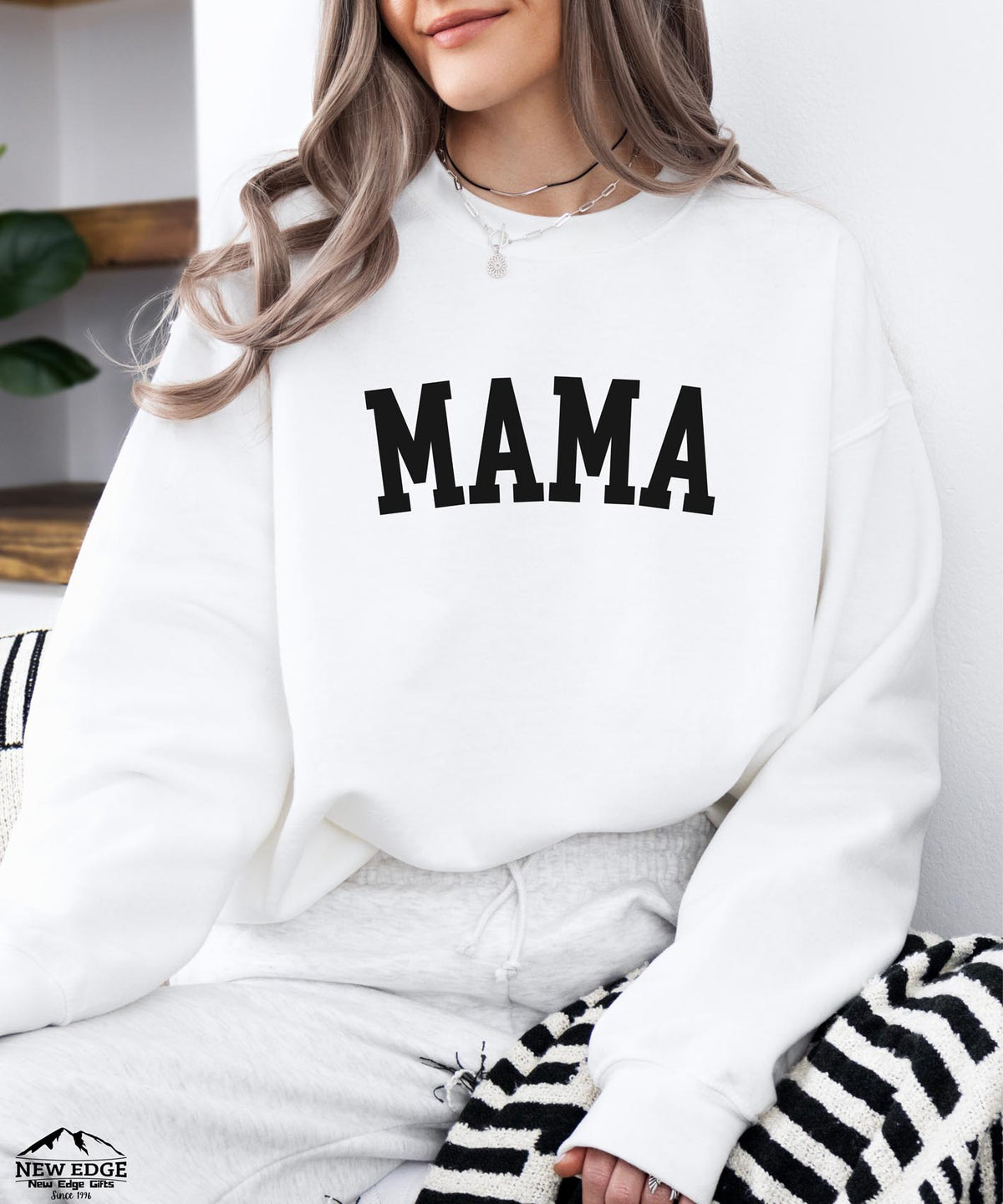 Mama Black Text Sweatshirt | Minimalist Mom Crewneck | Cozy Everyday Pullover for Moms