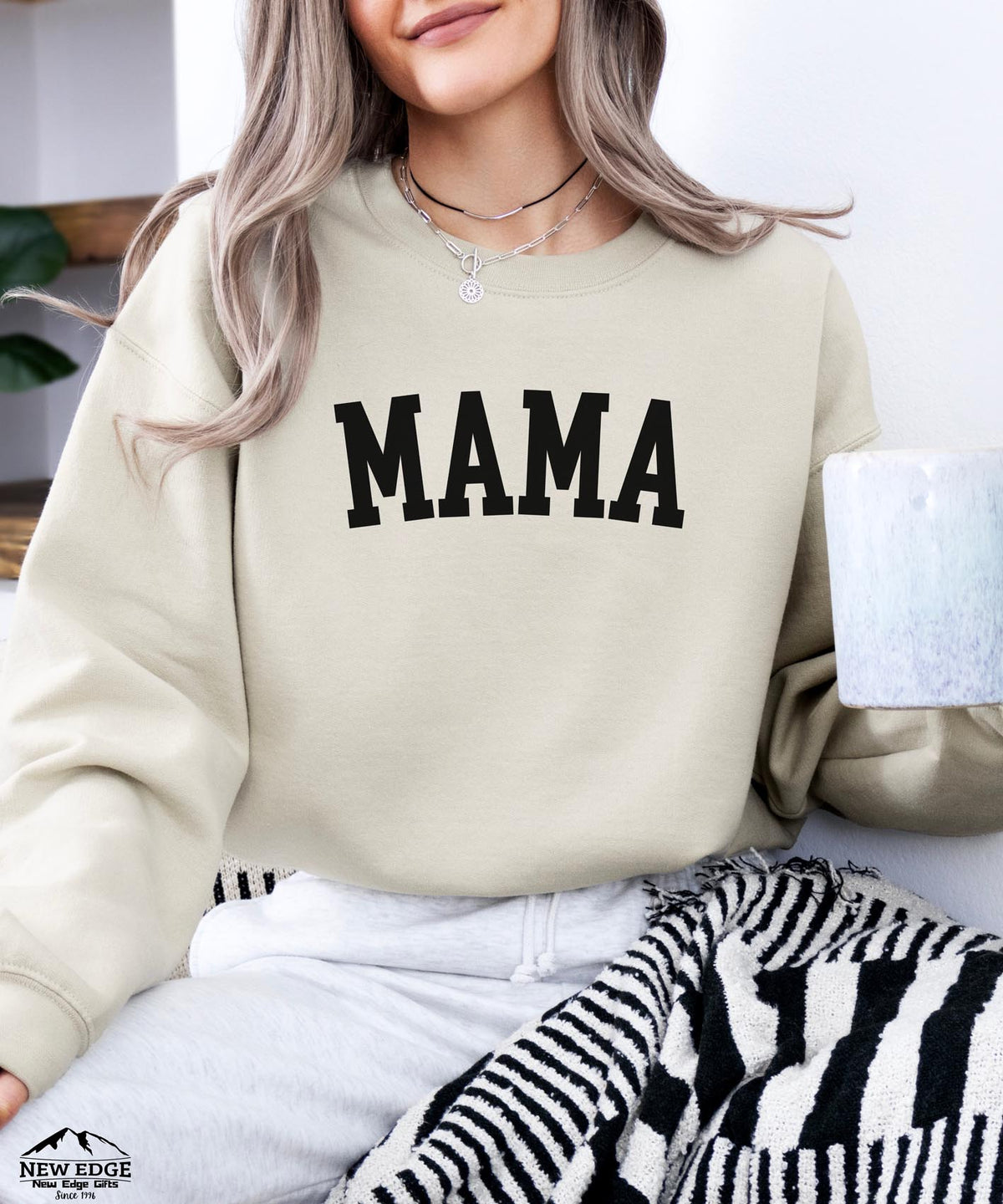 Mama Black Text Sweatshirt | Minimalist Mom Crewneck | Cozy Everyday Pullover for Moms