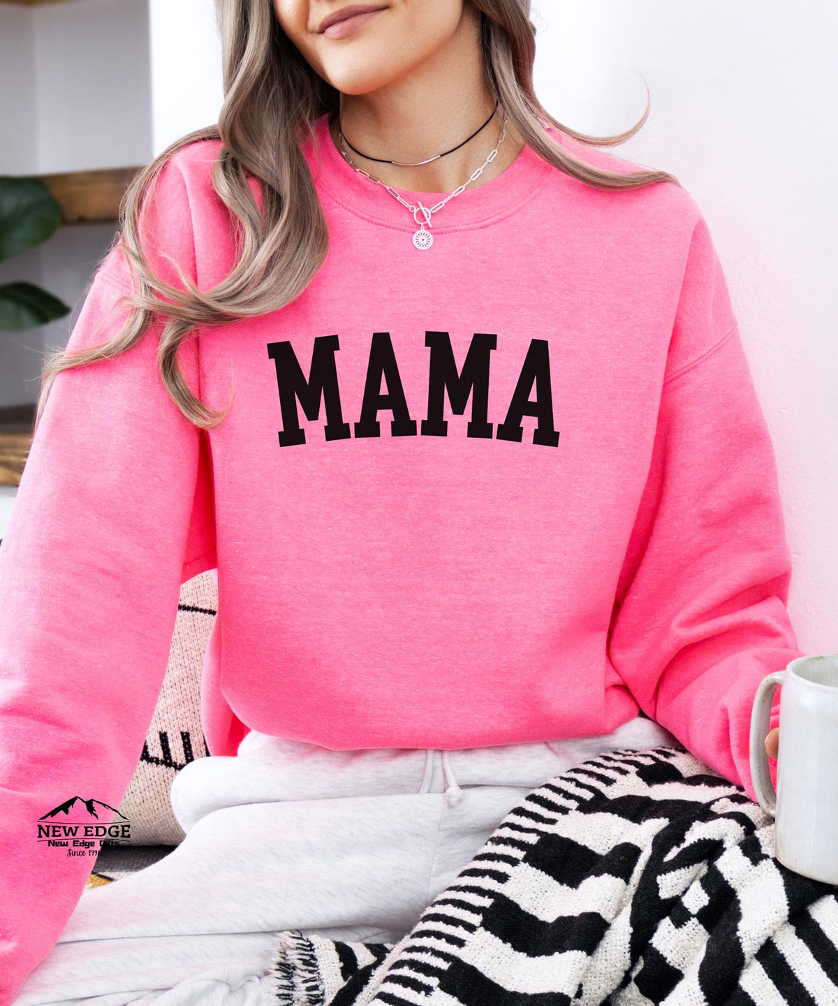 Mama Black Text Sweatshirt | Minimalist Mom Crewneck | Cozy Everyday Pullover for Moms