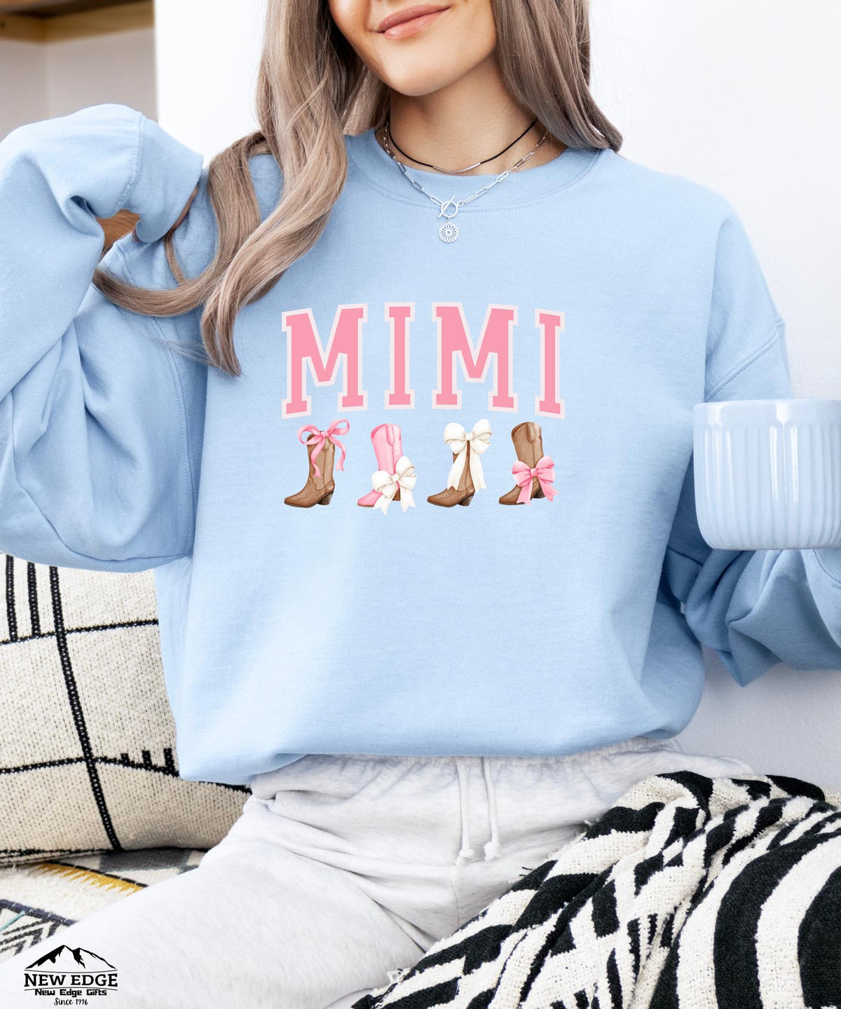 MIMI Boots and Bows Sweatshirt | Cozy Grandma Crewneck | Cute Western Style Pullover for MIMI