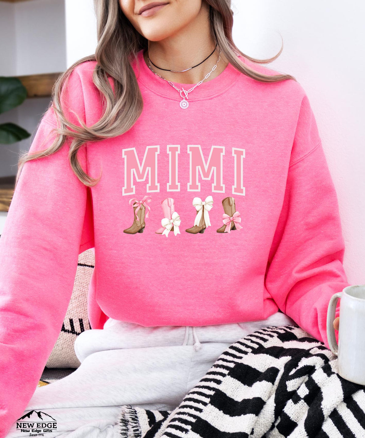 MIMI Boots and Bows Sweatshirt | Cozy Grandma Crewneck | Cute Western Style Pullover for MIMI