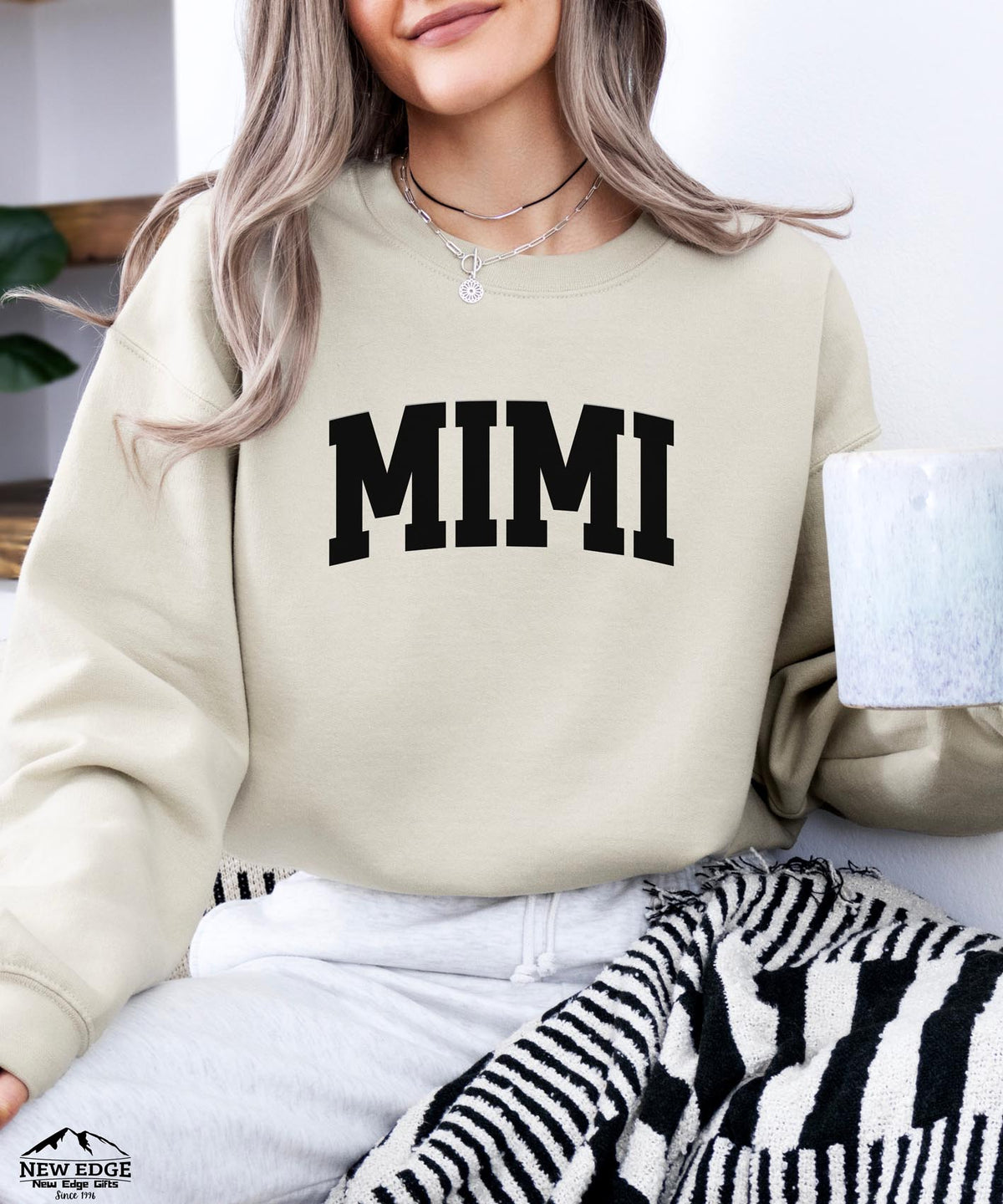 MIMI Curved Text Sweatshirt | Minimalist Grandma Crewneck | Cozy Everyday Pullover for MIMI