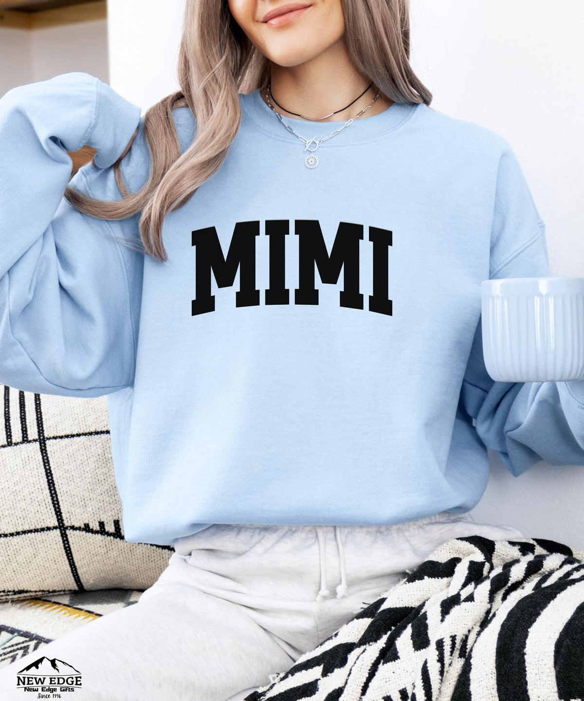 MIMI Curved Text Sweatshirt | Minimalist Grandma Crewneck | Cozy Everyday Pullover for MIMI