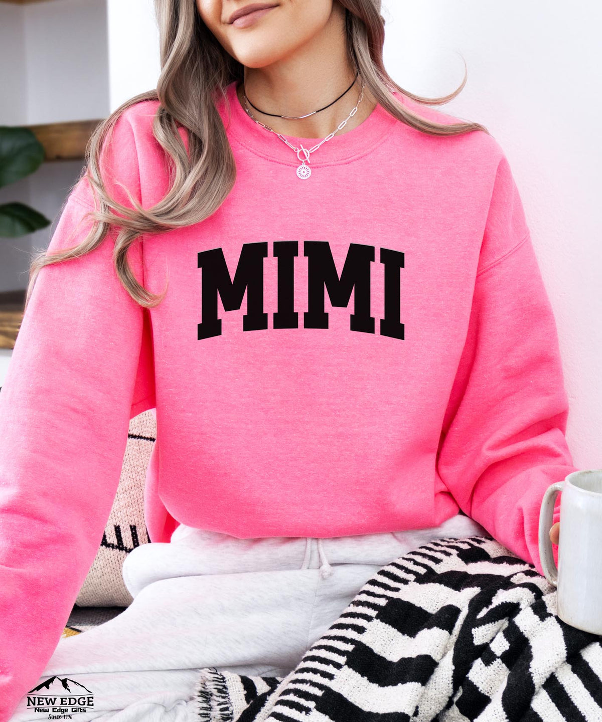 MIMI Curved Text Sweatshirt | Minimalist Grandma Crewneck | Cozy Everyday Pullover for MIMI