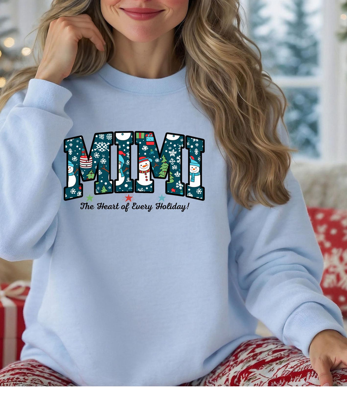 MIMI Christmas Sweatshirt | “The Heart of Every Holiday” Slogan Crewneck | Cozy Holiday Pullover for Grandma