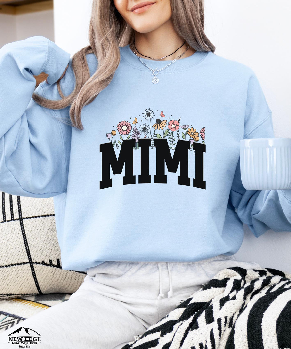 MIMI Floral Sweatshirt | Cozy Grandma Crewneck | Cute Flower Design Pullover Gift for Mimi