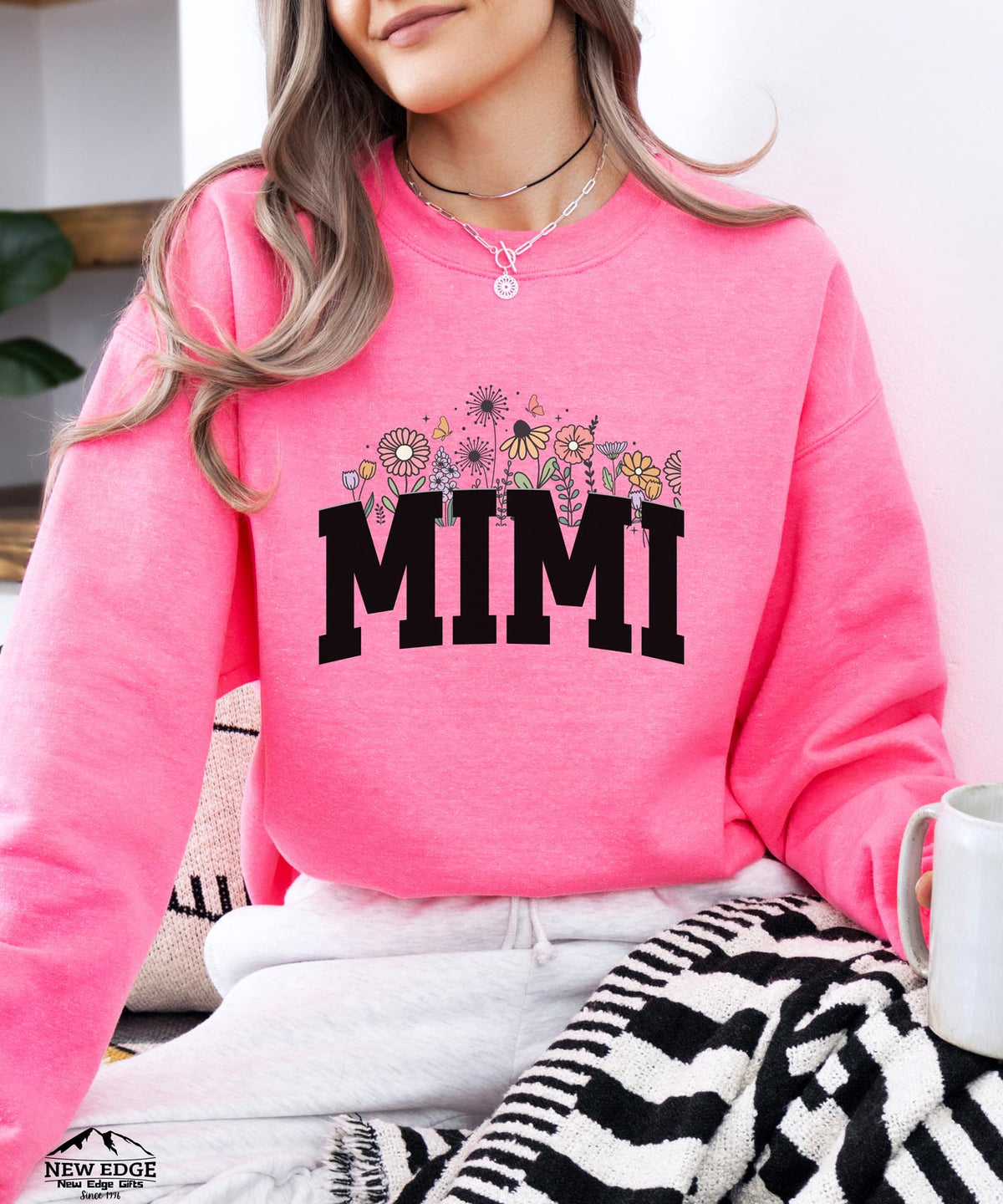 MIMI Floral Sweatshirt | Cozy Grandma Crewneck | Cute Flower Design Pullover Gift for Mimi