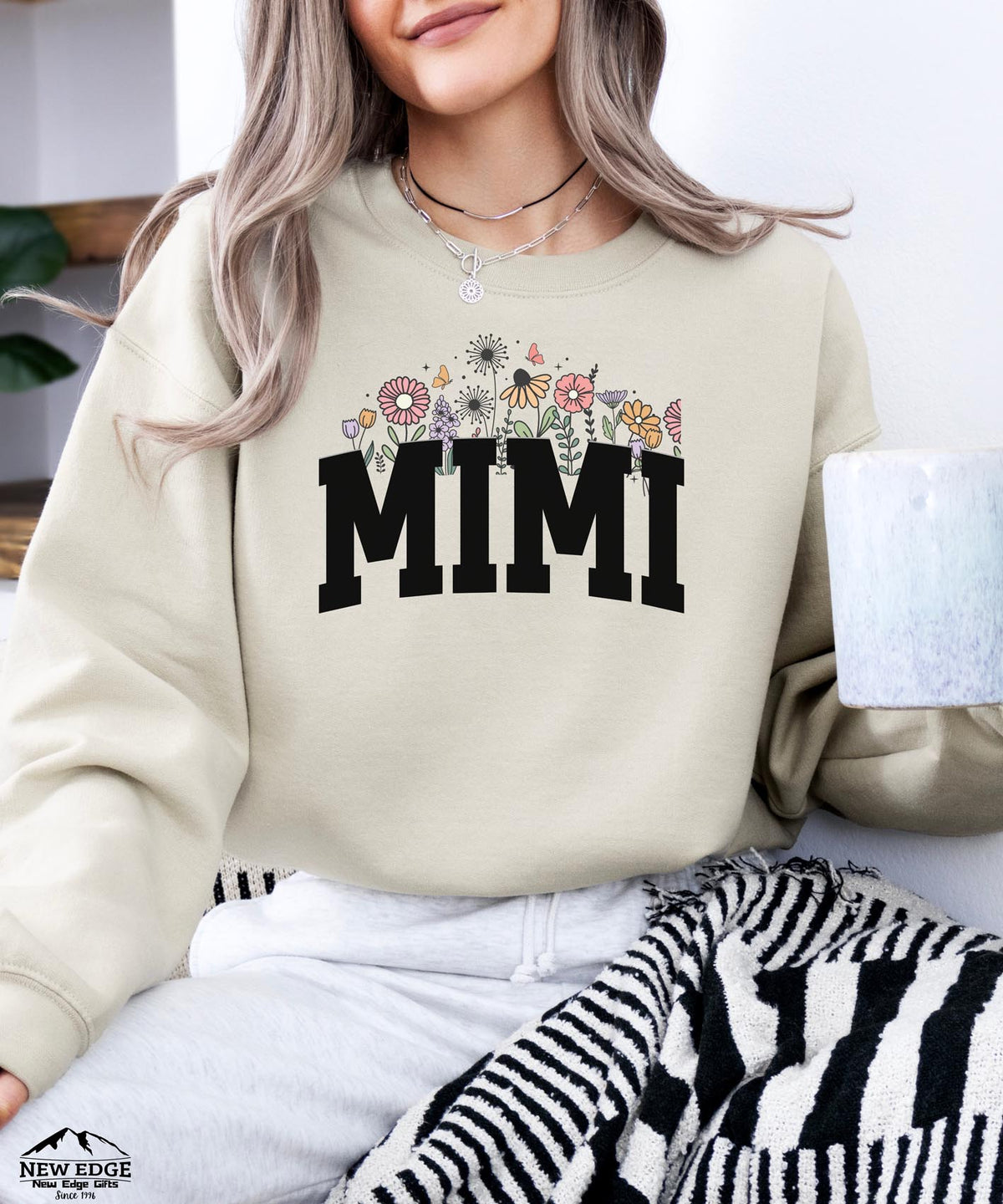 MIMI Floral Sweatshirt | Cozy Grandma Crewneck | Cute Flower Design Pullover Gift for Mimi