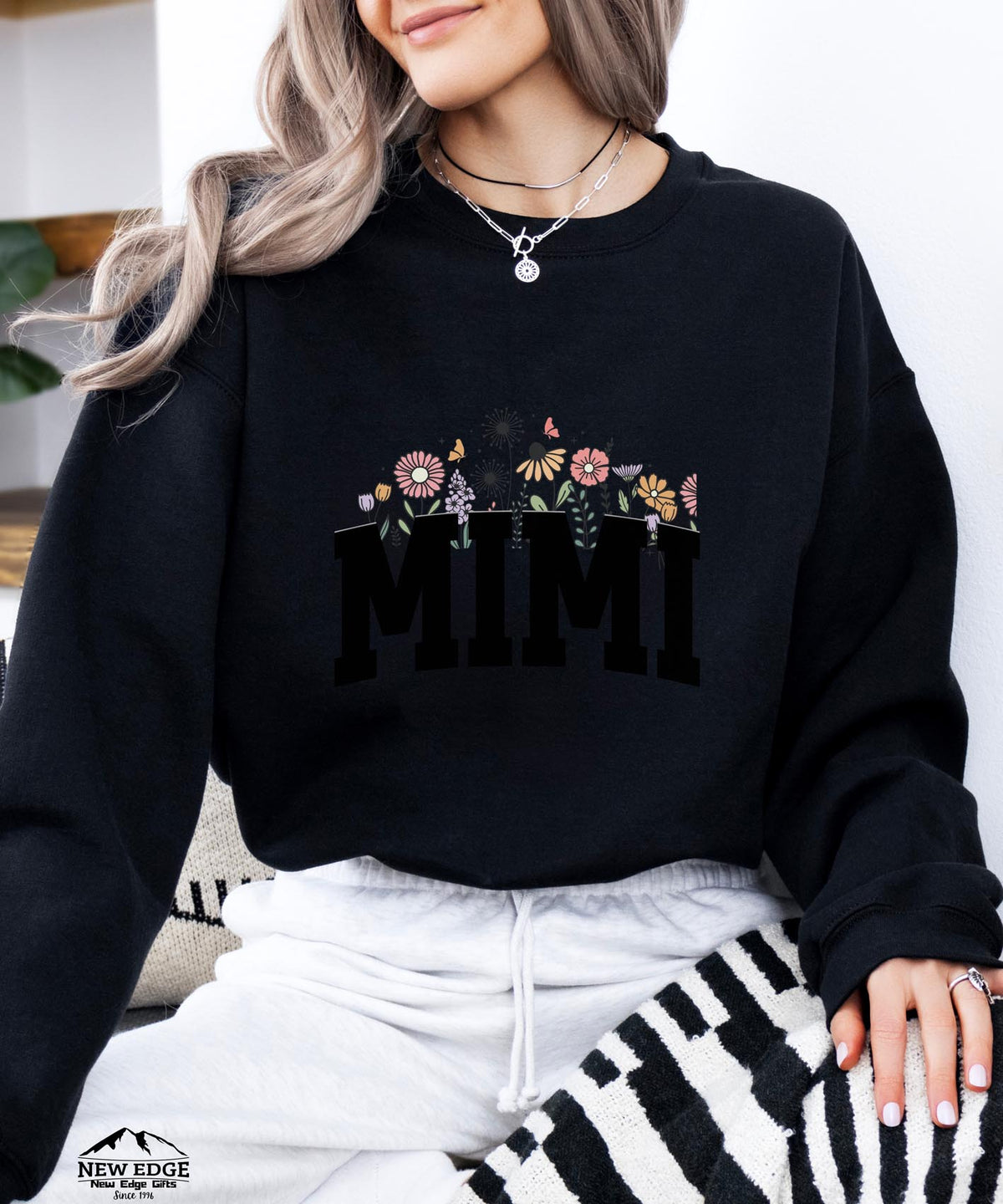 MIMI Floral Sweatshirt | Cozy Grandma Crewneck | Cute Flower Design Pullover Gift for Mimi