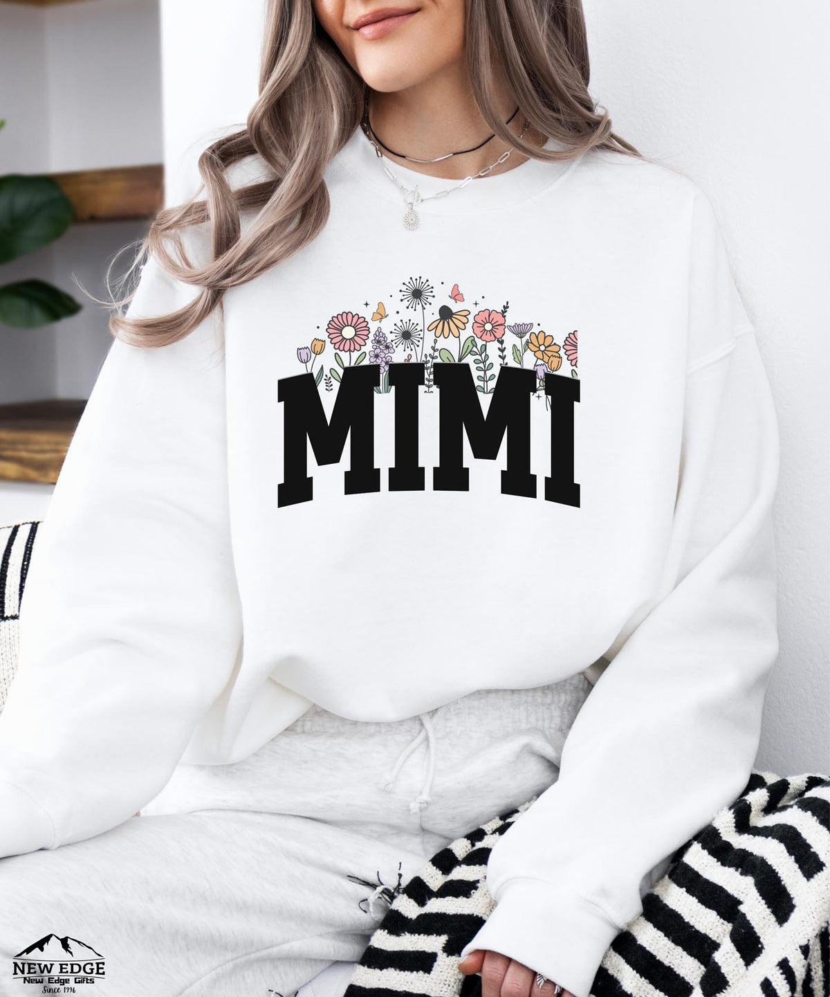 MIMI Floral Sweatshirt | Cozy Grandma Crewneck | Cute Flower Design Pullover Gift for Mimi