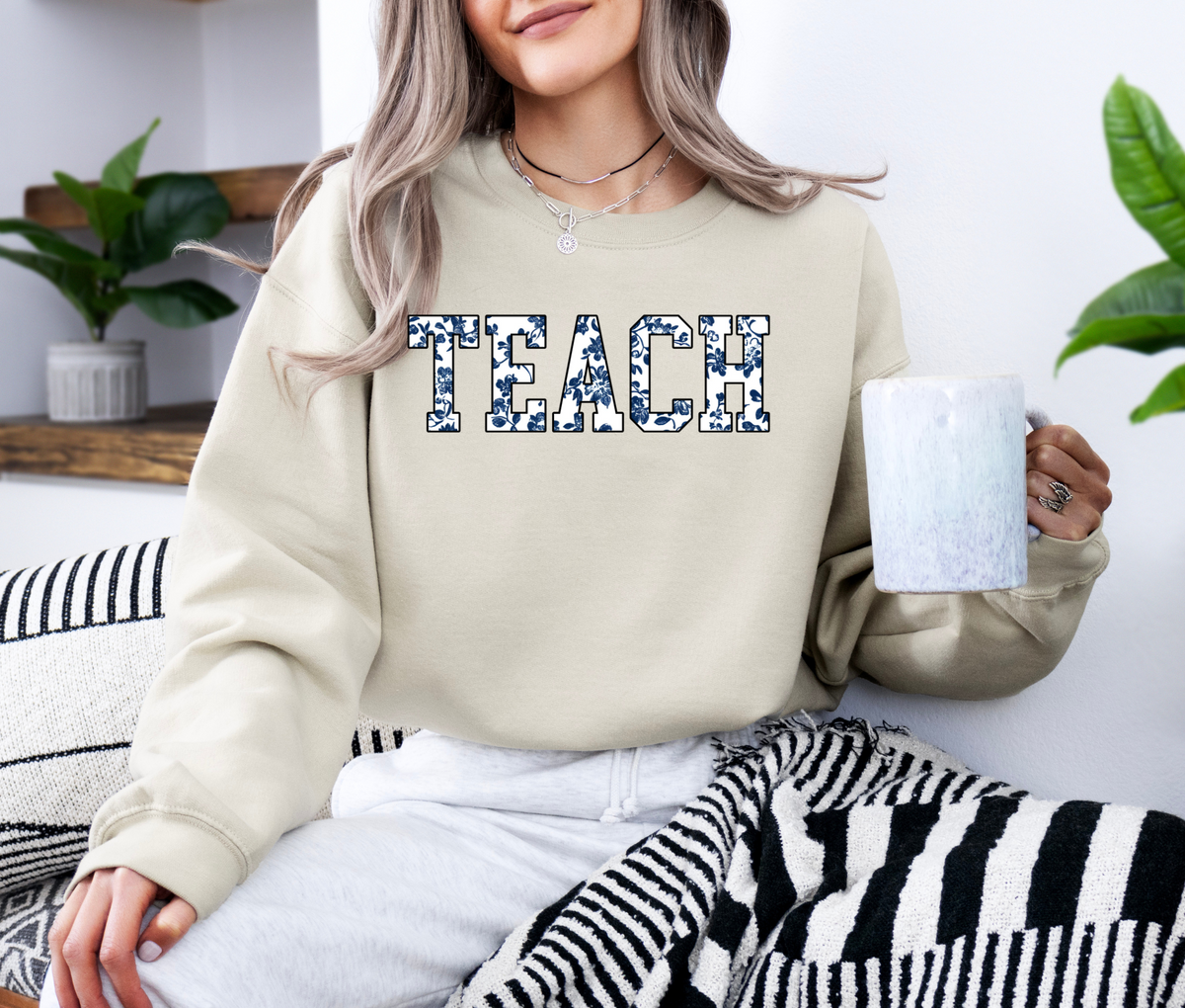 TEACH Floral Sweatshirt | Teacher Crewneck | Cozy Teacher Appreciation Pullover