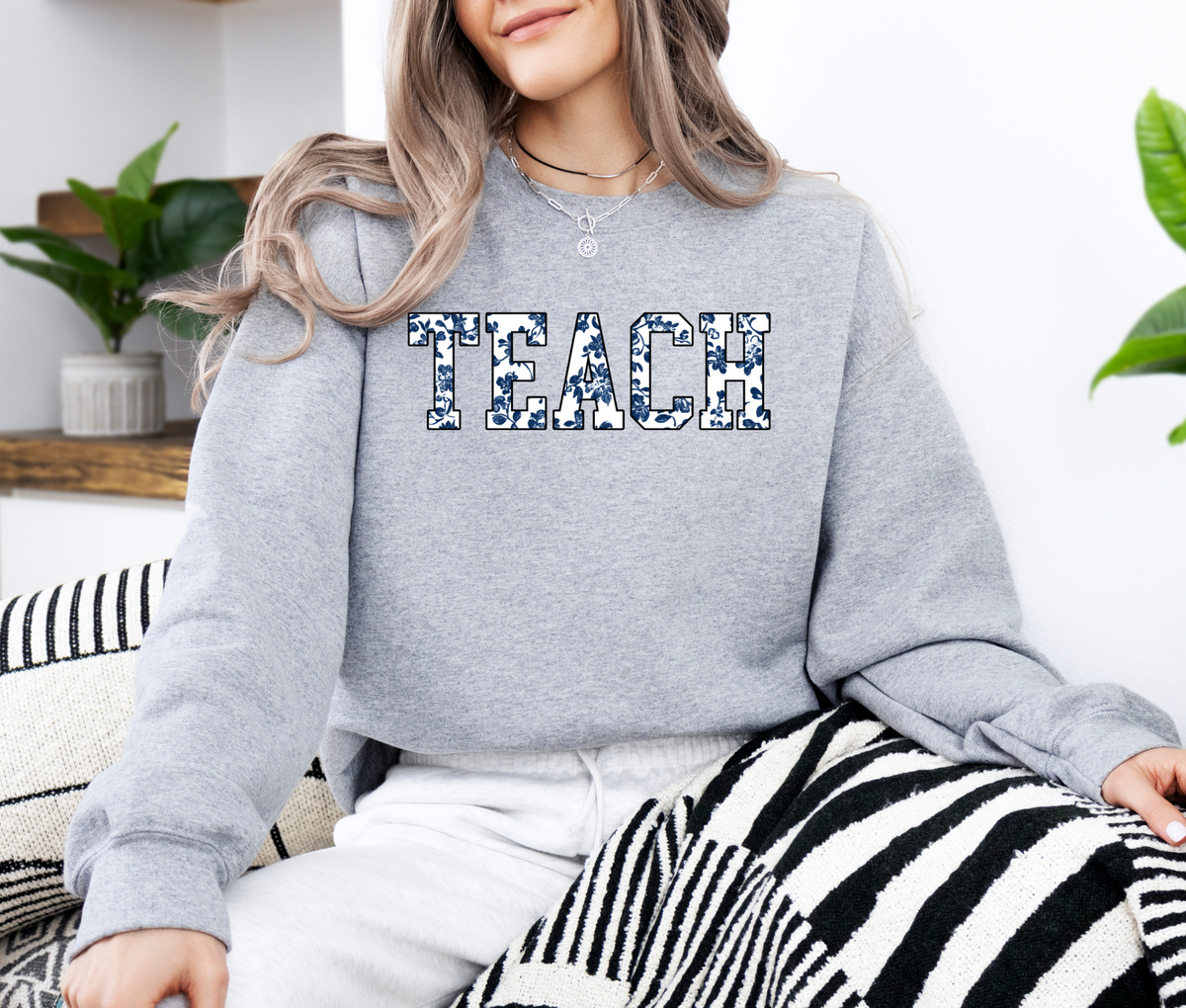 TEACH Floral Sweatshirt | Teacher Crewneck | Cozy Teacher Appreciation Pullover
