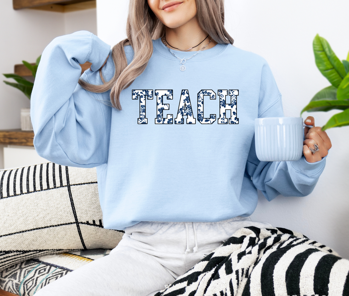 TEACH Floral Sweatshirt | Teacher Crewneck | Cozy Teacher Appreciation Pullover