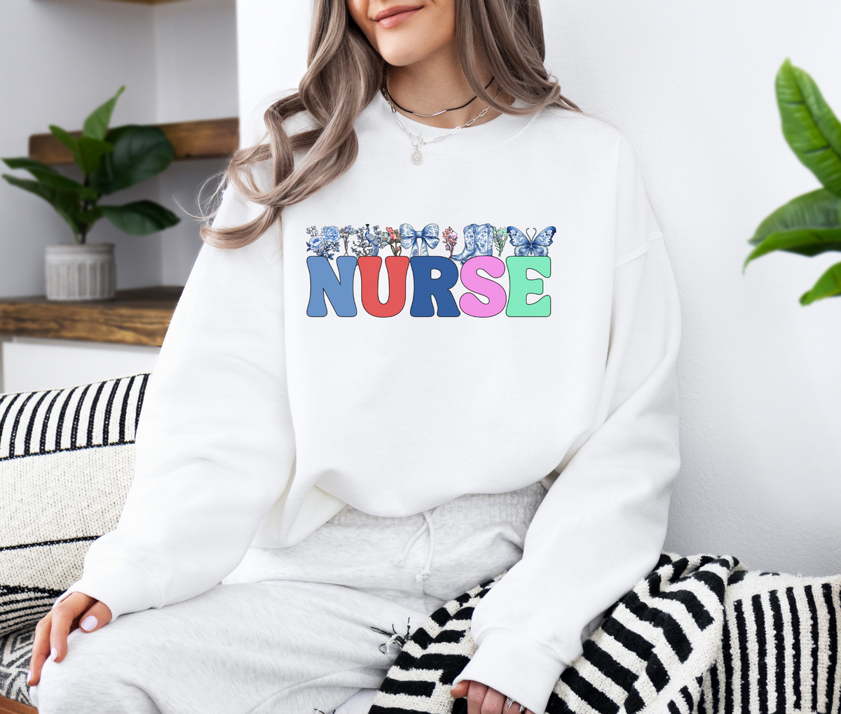 NURSE Retro Sweatshirt | Vintage Style Medical Crewneck | Cozy Nurse Appreciation Pullover