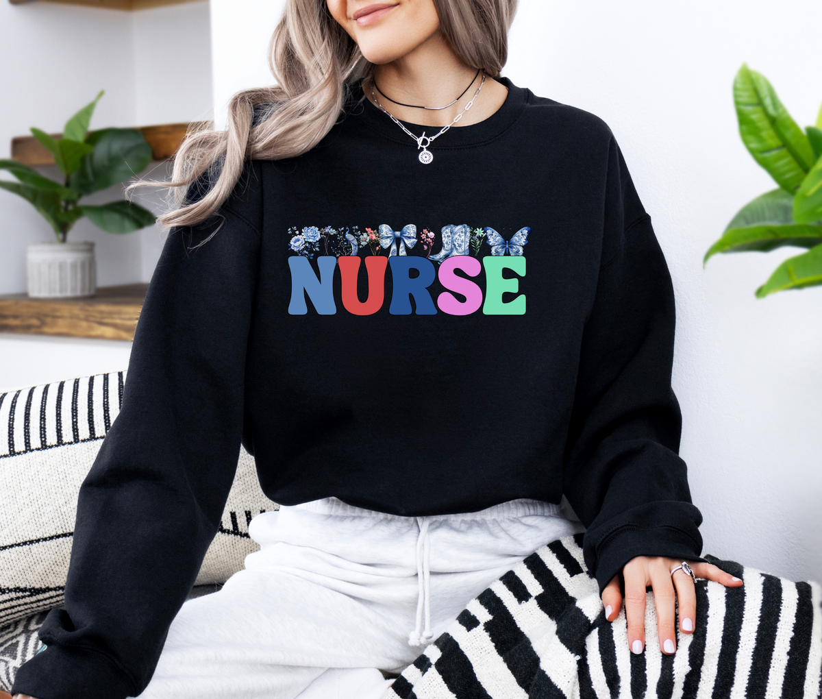 NURSE Retro Sweatshirt | Vintage Style Medical Crewneck | Cozy Nurse Appreciation Pullover