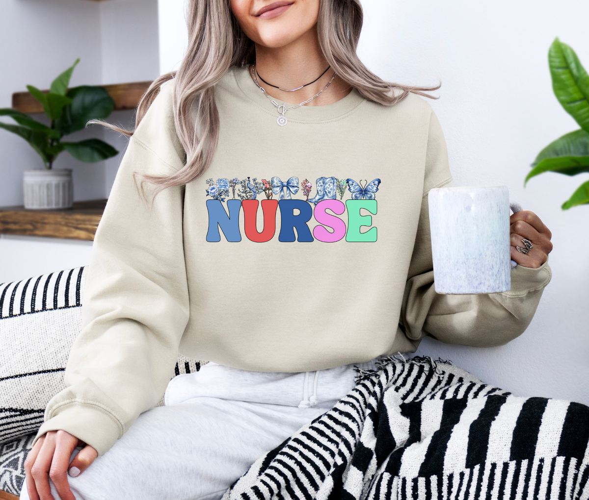 NURSE Retro Sweatshirt | Vintage Style Medical Crewneck | Cozy Nurse Appreciation Pullover