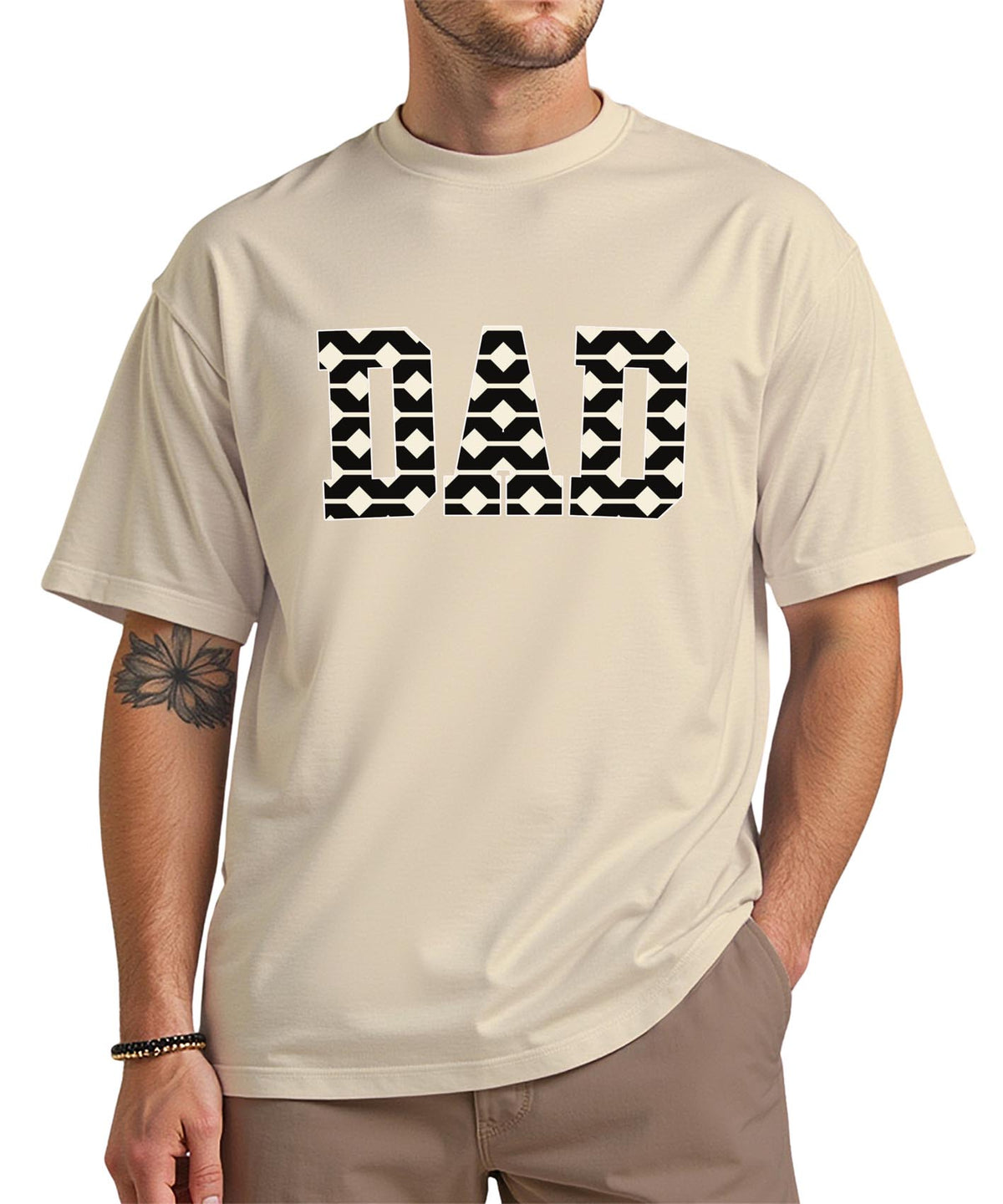 DAD Checker Retro T-Shirt – Vintage Checkered Father Tee, Cool Dad Gift, Casual Graphic Shirt