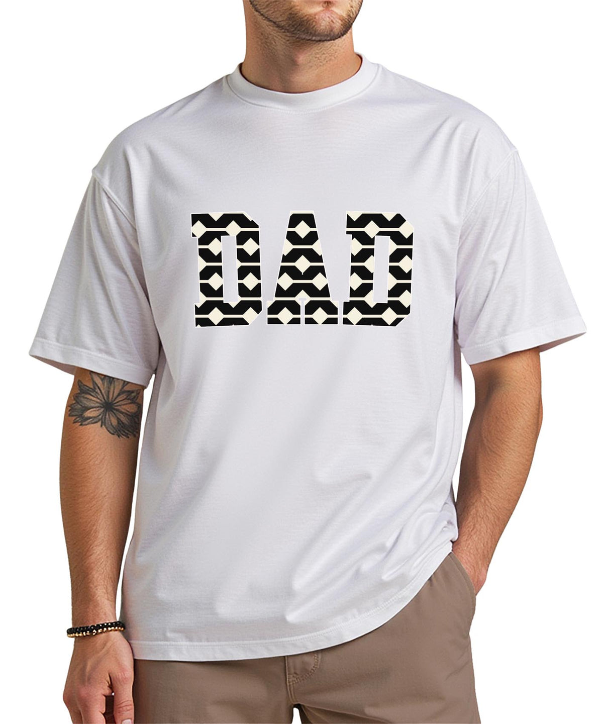DAD Checker Retro T-Shirt – Vintage Checkered Father Tee, Cool Dad Gift, Casual Graphic Shirt