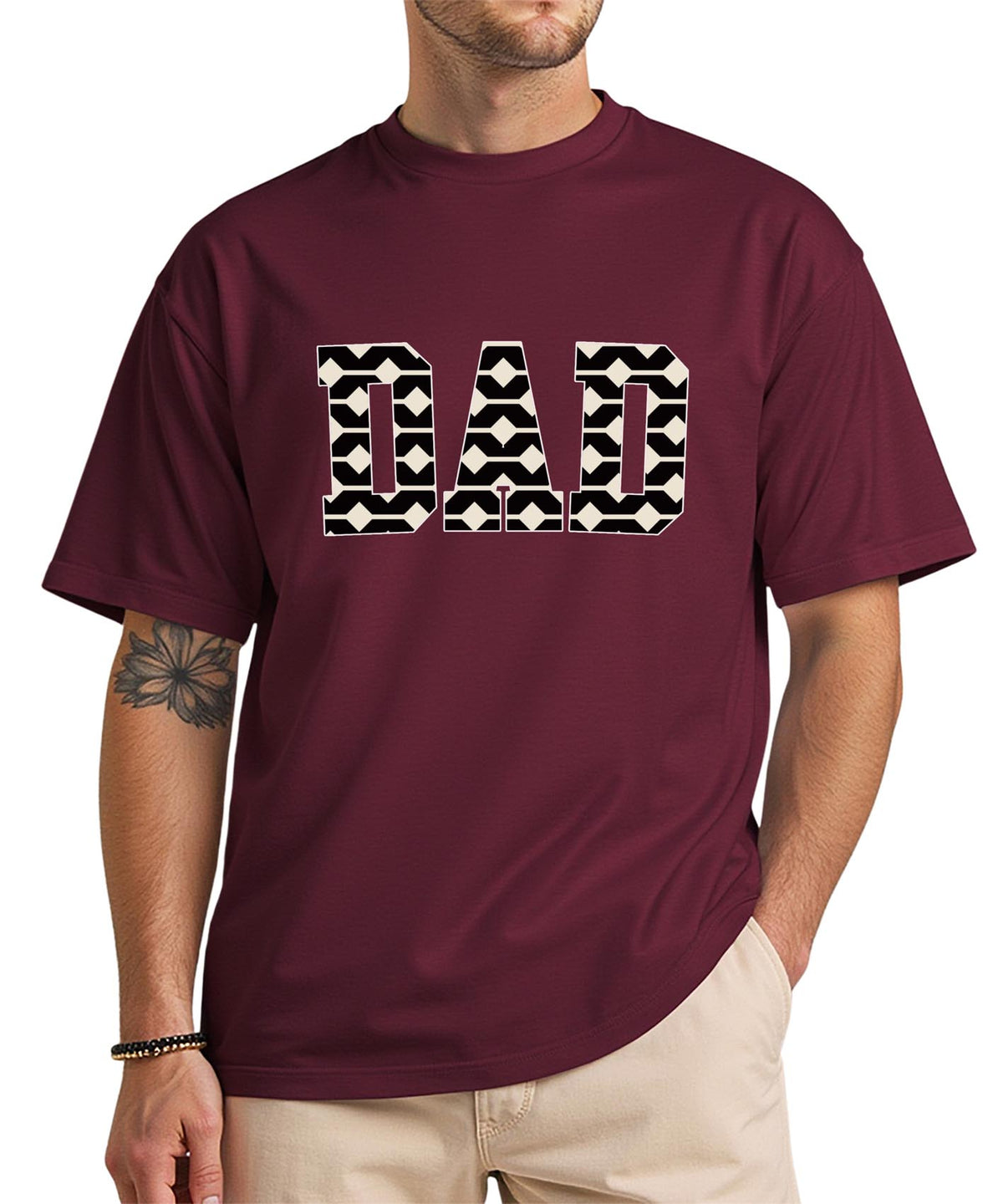 DAD Checker Retro T-Shirt – Vintage Checkered Father Tee, Cool Dad Gift, Casual Graphic Shirt