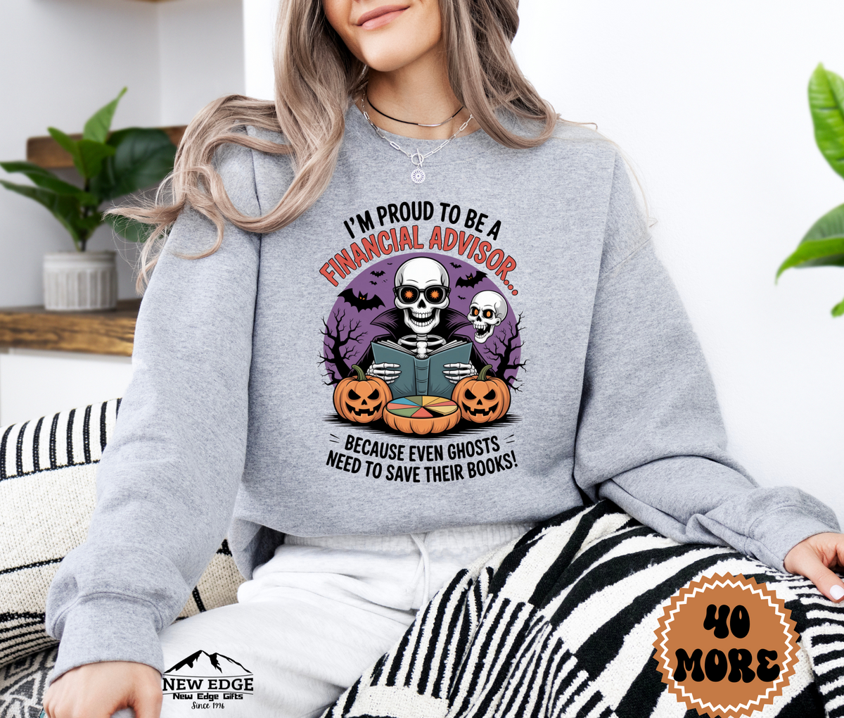 Unisex Halloween Financial Advisor Sweatshirt – “I’m Proud to be a Financial Advisor Because Even Ghosts Need to Save Their Books” Funny Profession Crewneck