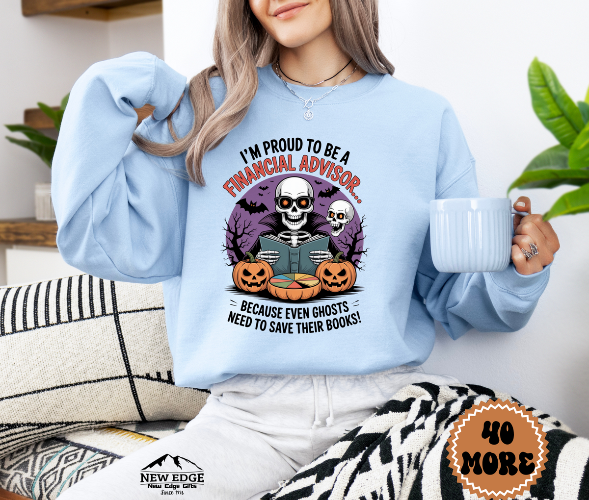 Unisex Halloween Financial Advisor Sweatshirt – “I’m Proud to be a Financial Advisor Because Even Ghosts Need to Save Their Books” Funny Profession Crewneck