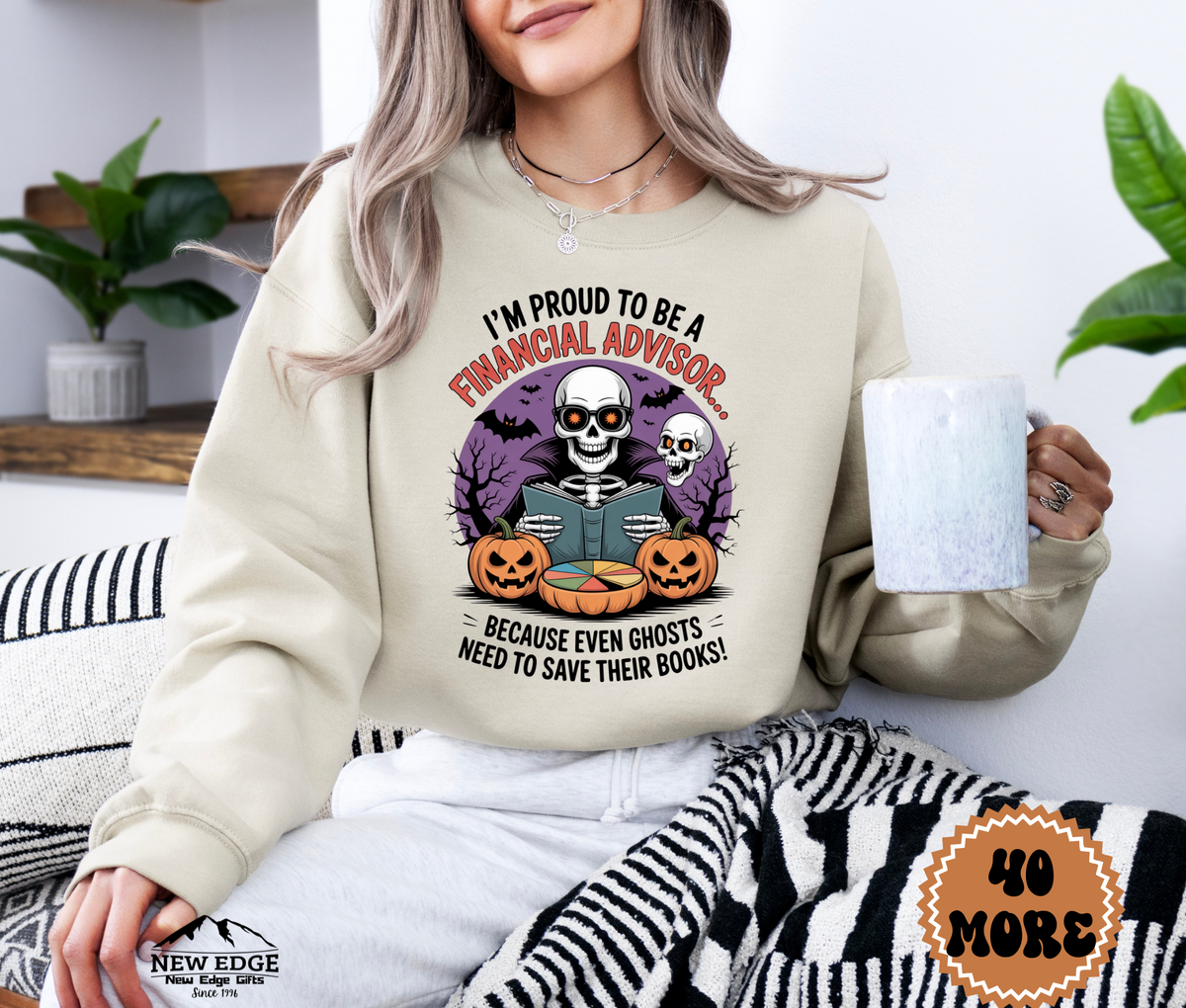 Unisex Halloween Financial Advisor Sweatshirt – “I’m Proud to be a Financial Advisor Because Even Ghosts Need to Save Their Books” Funny Profession Crewneck