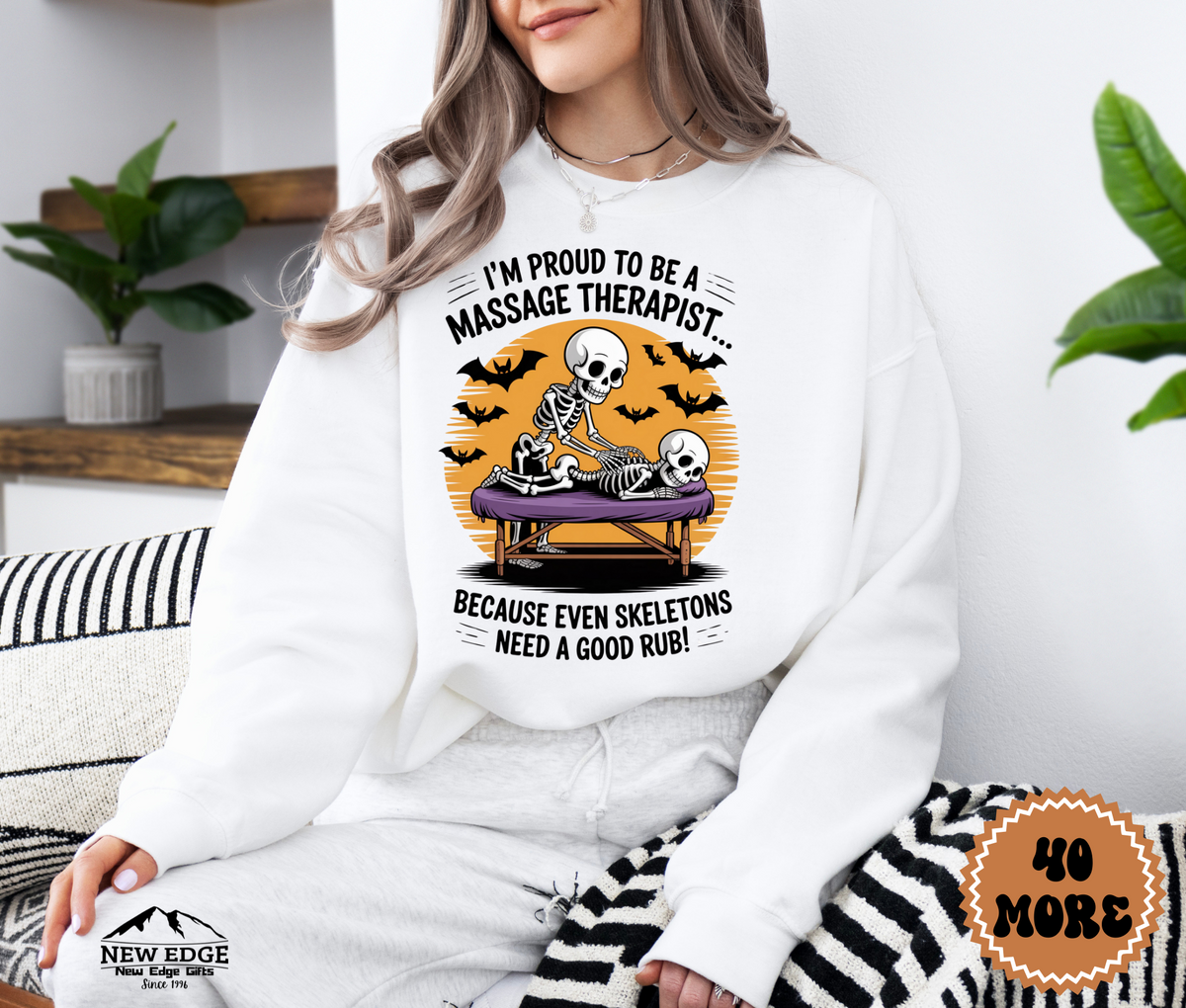 Unisex Halloween Massage Therapist Sweatshirt – “I’m Proud to be a Massage Therapist… Because Even Monsters Need to Relax!” Funny Profession Crewneck