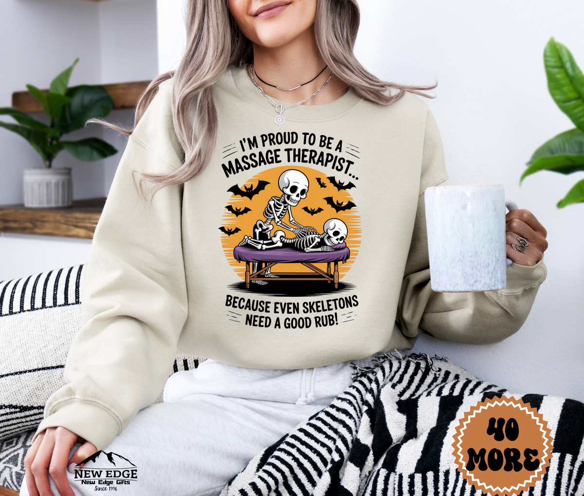 Unisex Halloween Massage Therapist Sweatshirt – “I’m Proud to be a Massage Therapist… Because Even Monsters Need to Relax!” Funny Profession Crewneck