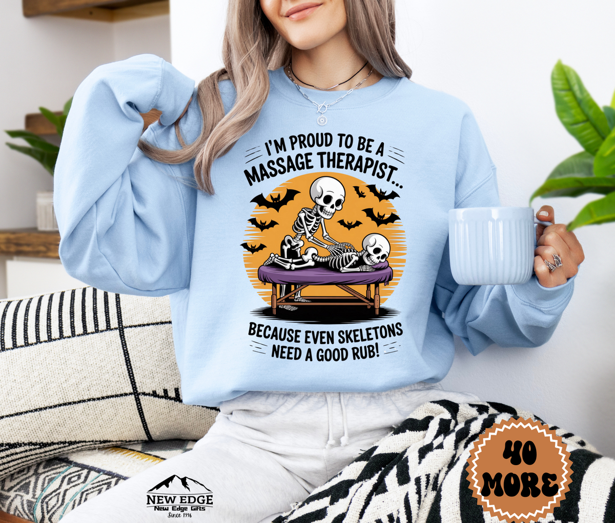 Unisex Halloween Massage Therapist Sweatshirt – “I’m Proud to be a Massage Therapist… Because Even Monsters Need to Relax!” Funny Profession Crewneck