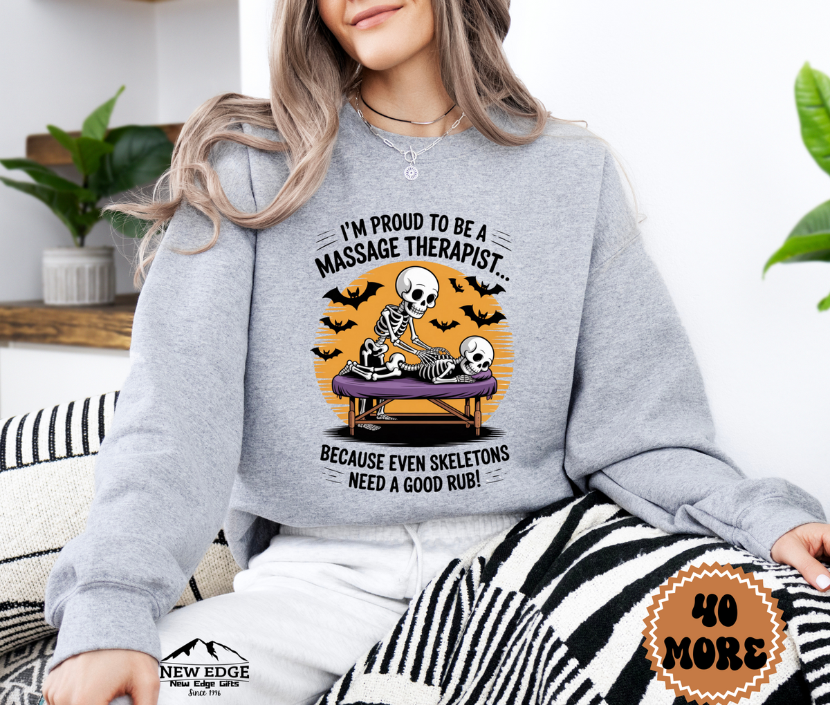 Unisex Halloween Massage Therapist Sweatshirt – “I’m Proud to be a Massage Therapist… Because Even Monsters Need to Relax!” Funny Profession Crewneck
