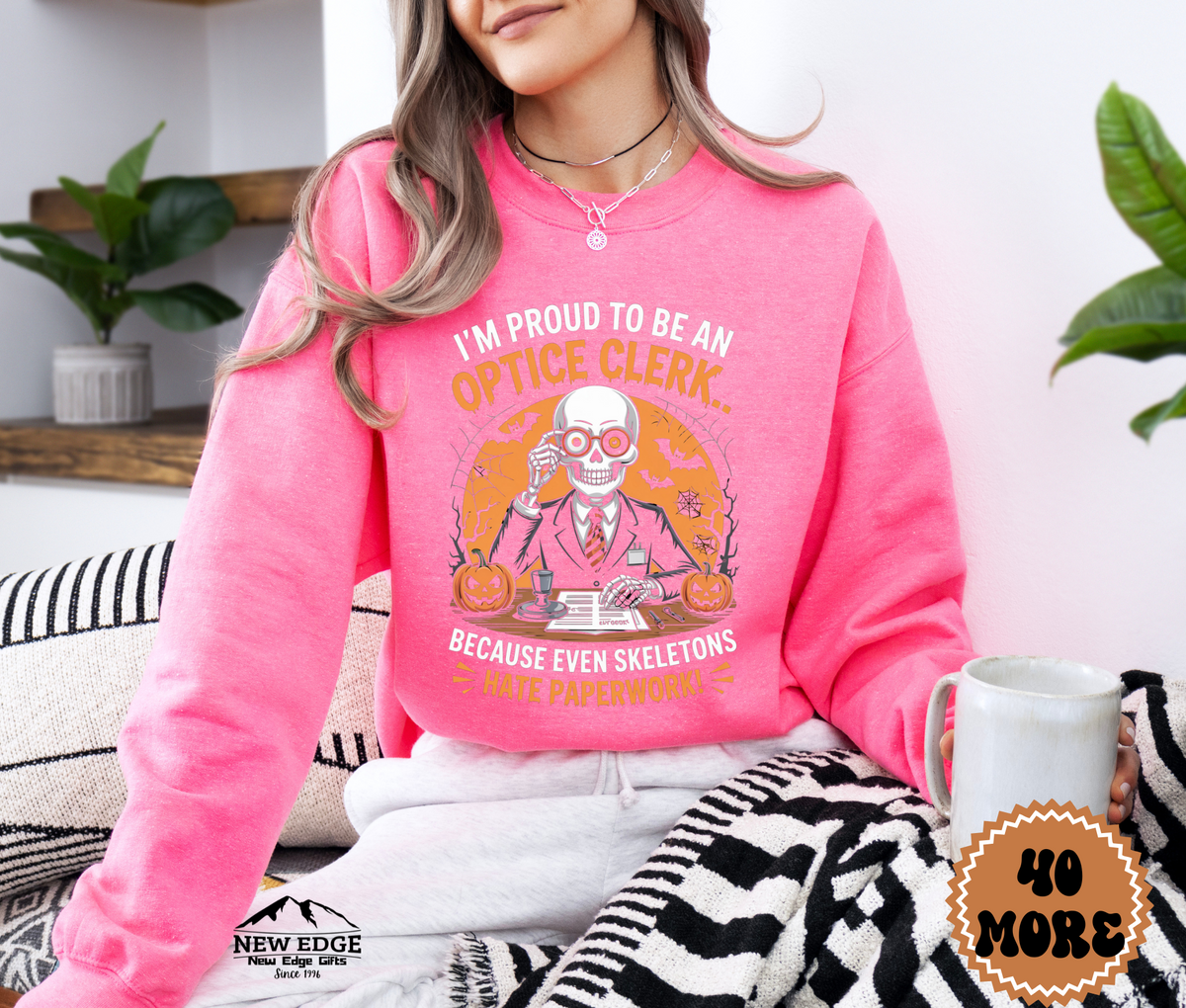 Unisex Halloween Optician Sweatshirt – “I’m Proud to be an Optician… Because Even Ghosts Need New Specs” Funny Profession Crewneck